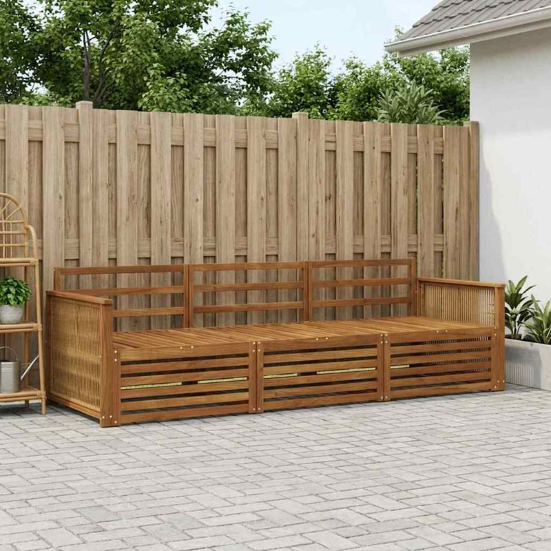 Set de canapele de exterior 3 buc. natural Lemn Solid de Acacia