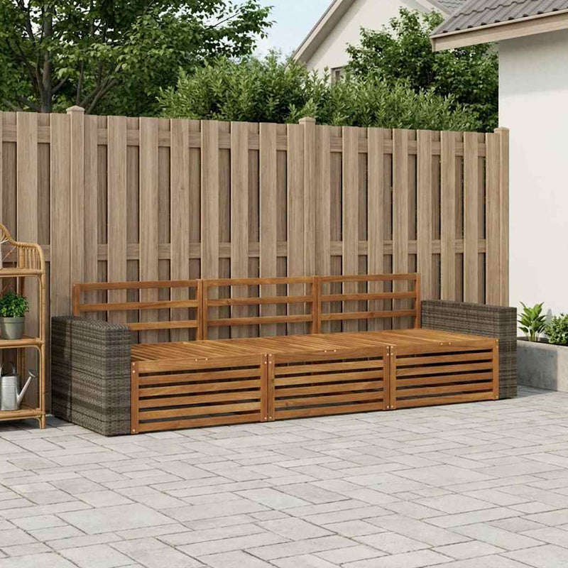 Set de canapele de exterior 3 buc. natural Lemn Solid de Acacia