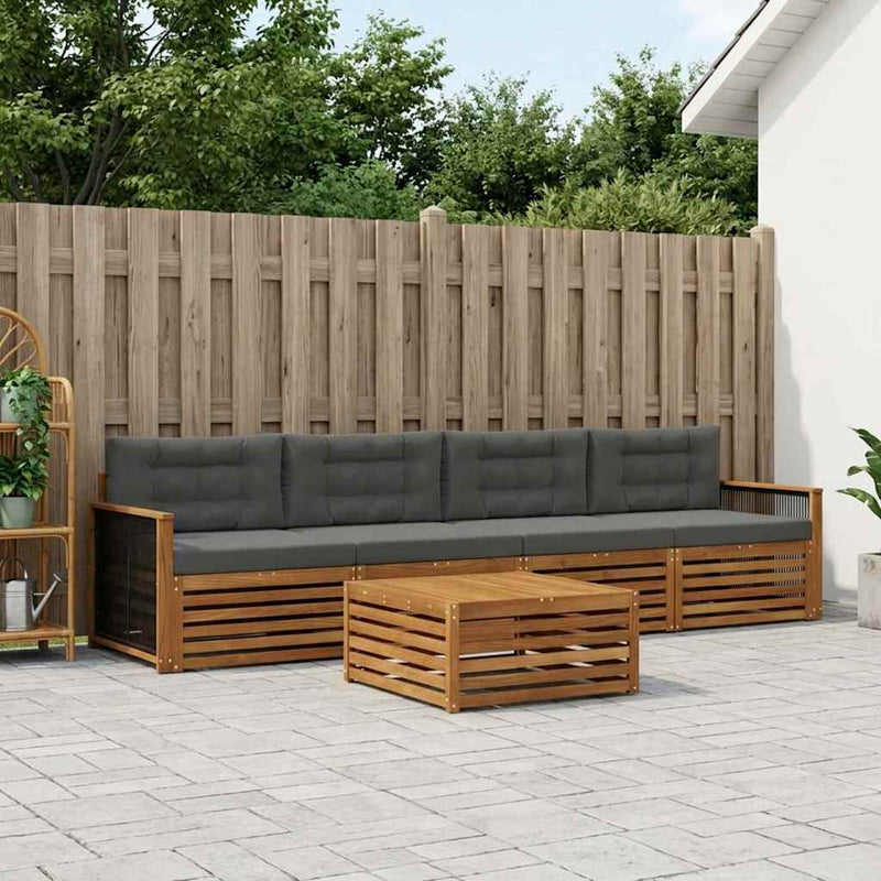 Set de canapele de exterior 5 buc. Natural și Antracit
