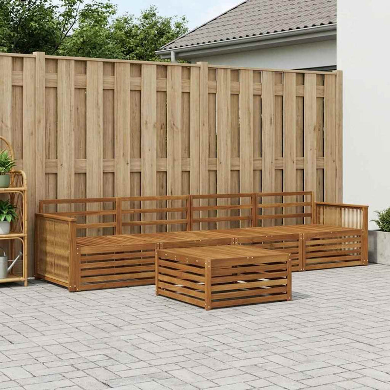 Set de canapele de exterior 5 buc. natural Lemn Solid de Acacia