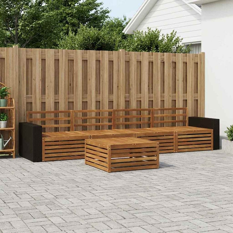 Set de canapele de exterior 5 buc. natural Lemn Solid de Acacia