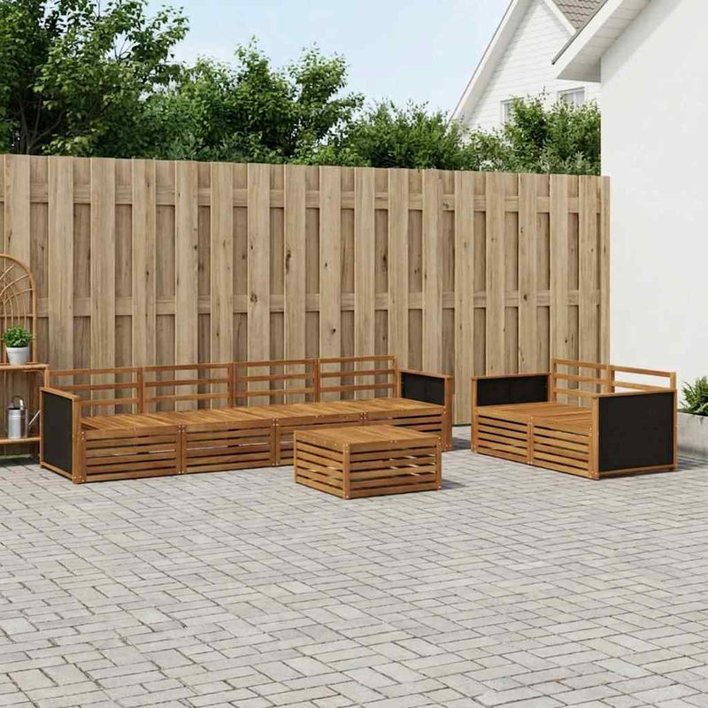Set de canapele de exterior 7 buc. natural Lemn Solid de Acacia