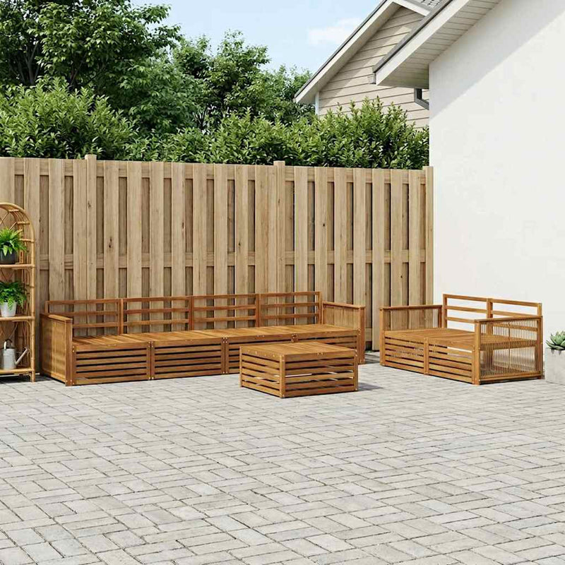 Set de canapele de exterior 7 buc. natural Lemn Solid de Acacia