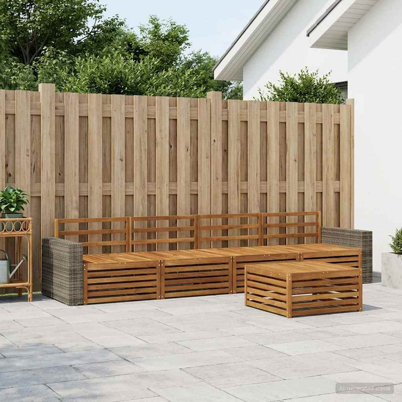 Set de canapele de exterior 7 buc. natural Lemn Solid de Acacia