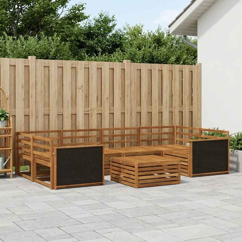 Set de canapele de exterior 7 buc. natural Lemn Solid de Acacia