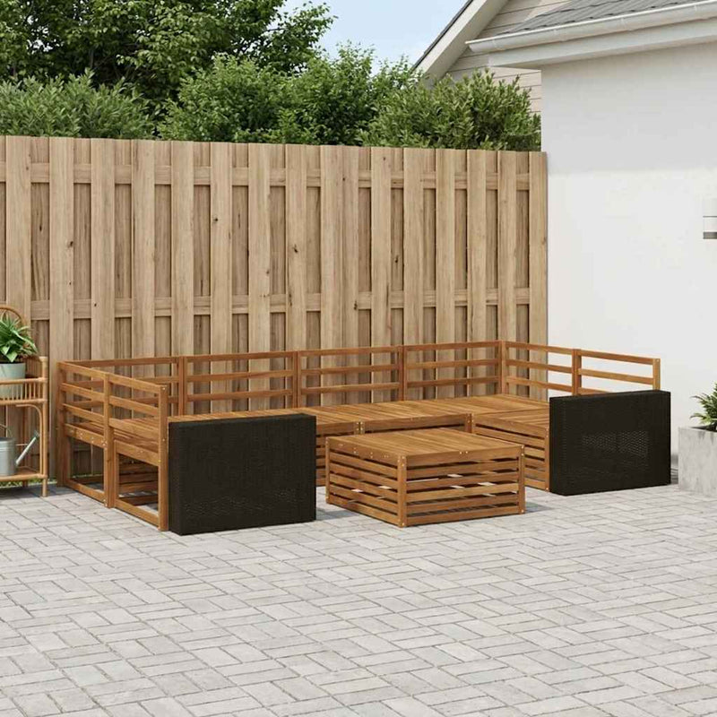 Set de canapele de exterior 7 buc. natural Lemn Solid de Acacia