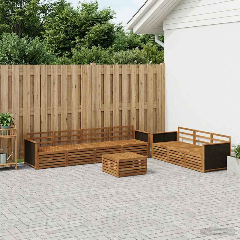Set de canapele de exterior 8 buc. natural Lemn Solid de Acacia