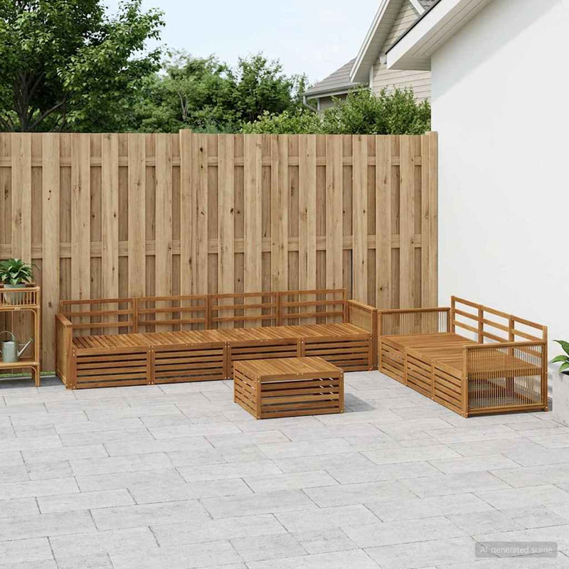 Set de canapele de exterior 8 buc. natural Lemn Solid de Acacia