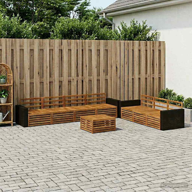 Set de canapele de exterior 8 buc. natural Lemn Solid de Acacia