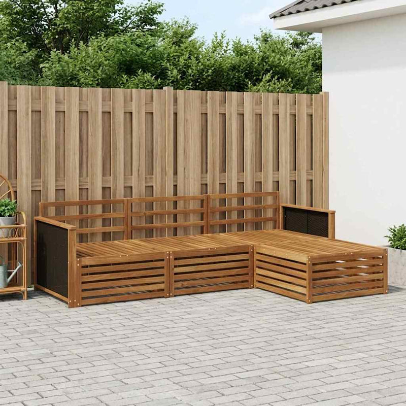 Set de canapele de exterior 4 buc. natural Lemn Solid de Acacia