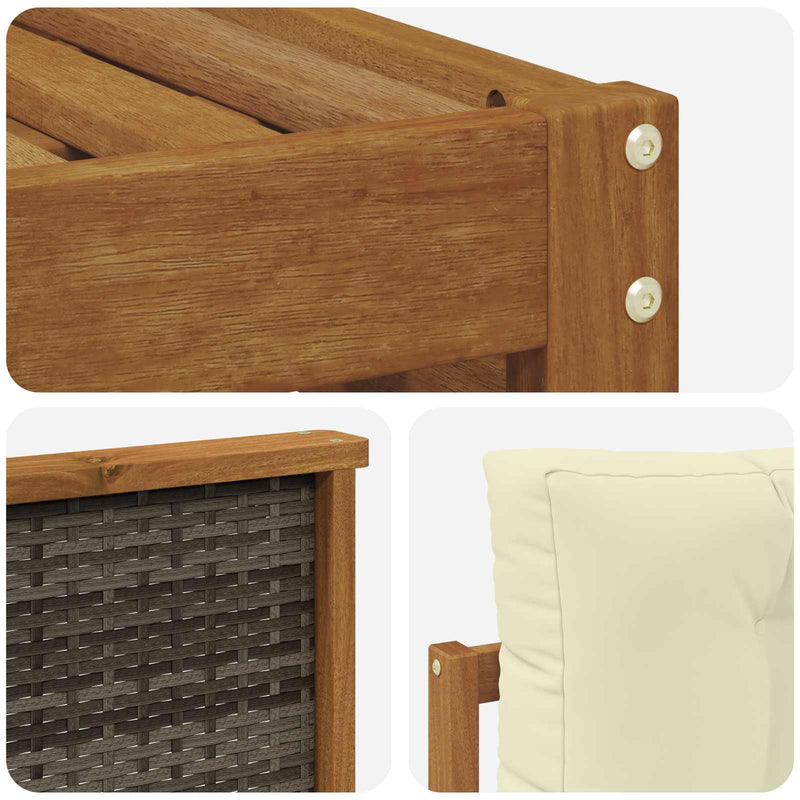 Set de canapele de exterior 4 buc. Natural și Crem