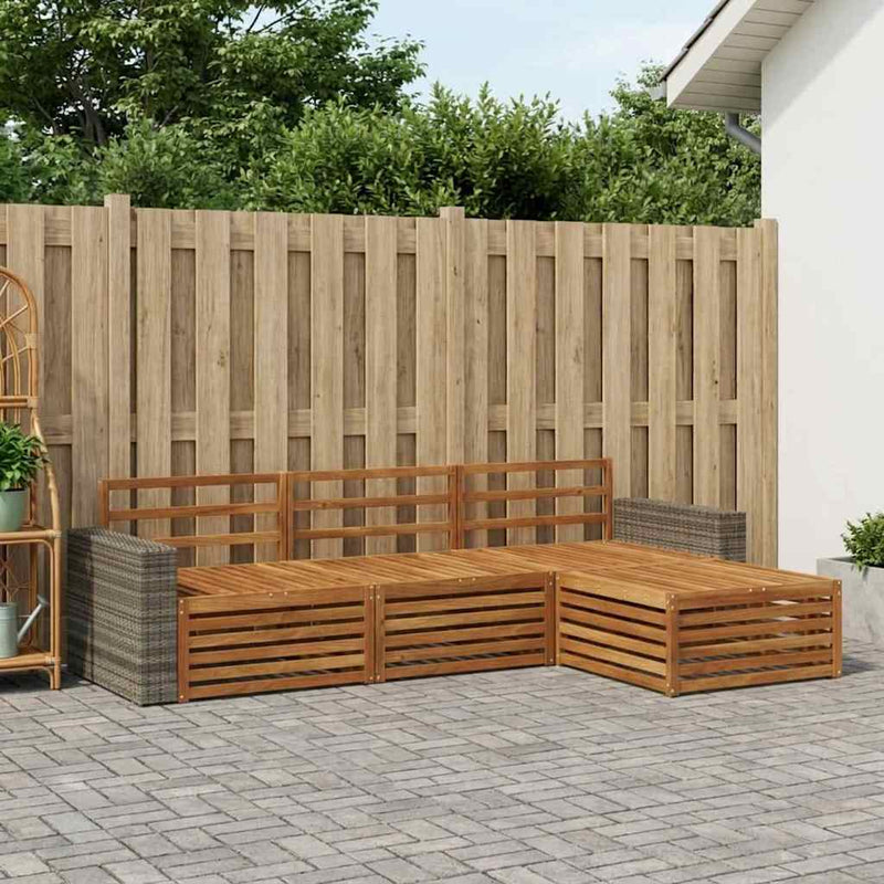 Set de canapele de exterior 4 buc. natural Lemn Solid de Acacia