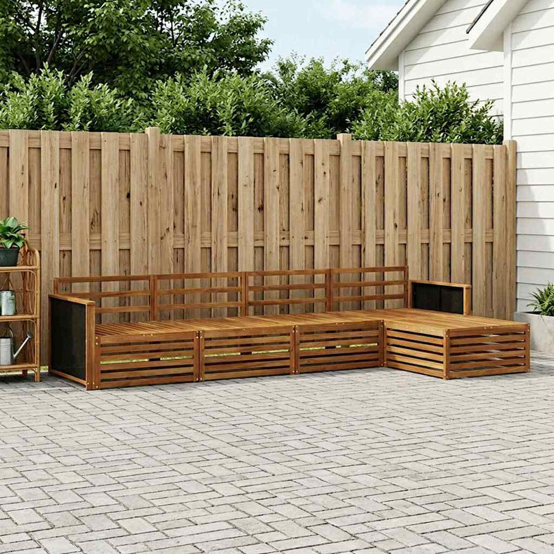 Set de canapele de exterior 5 buc. natural Lemn Solid de Acacia