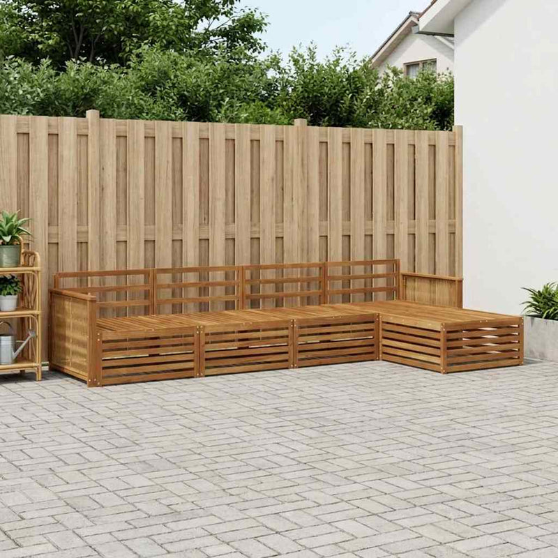 Set de canapele de exterior 5 buc. natural Lemn Solid de Acacia
