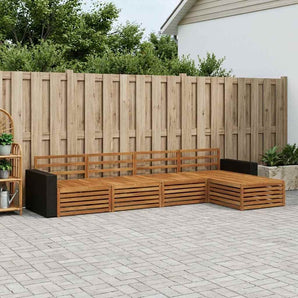 Set de canapele de exterior 5 buc. natural Lemn Solid de Acacia