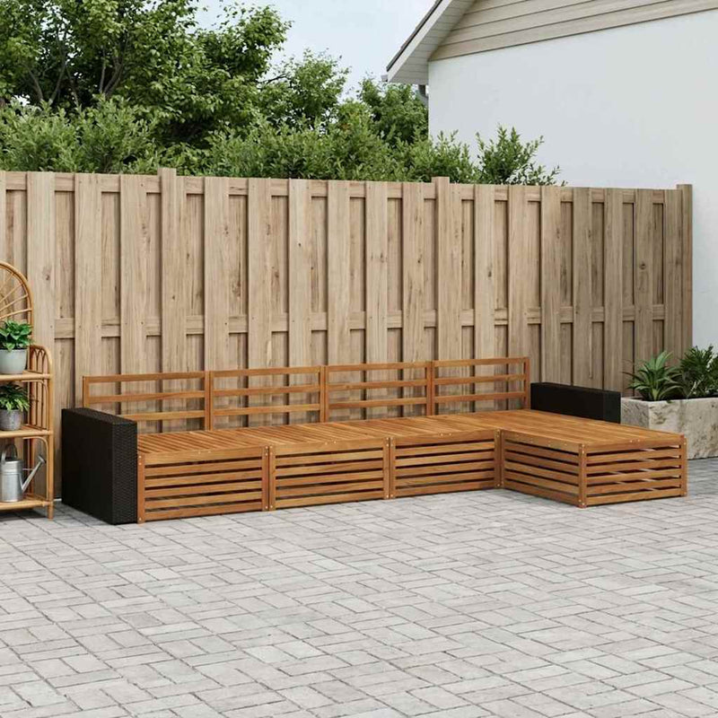 Set de canapele de exterior 5 buc. natural Lemn Solid de Acacia