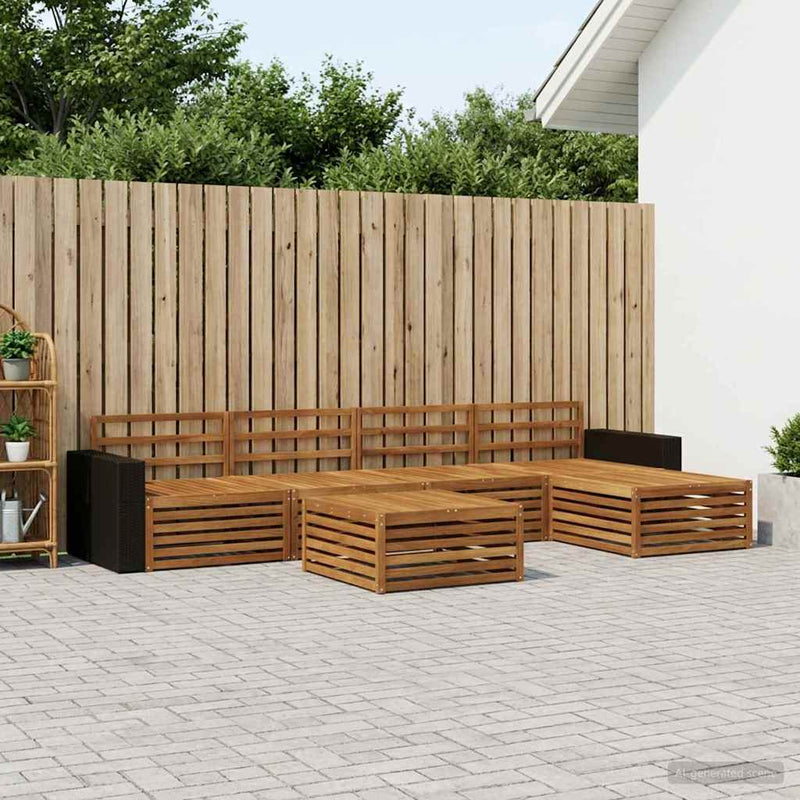 Set de canapele de exterior 6 buc. natural Lemn Solid de Acacia