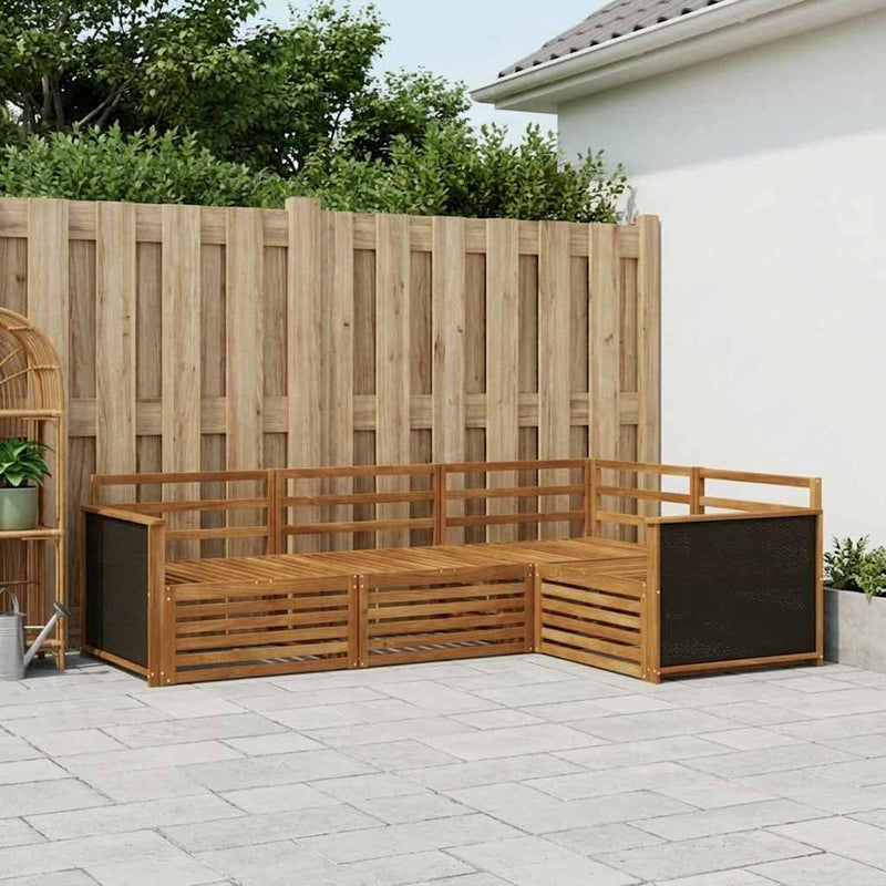 Set de canapele de exterior 4 buc. natural Lemn Solid de Acacia