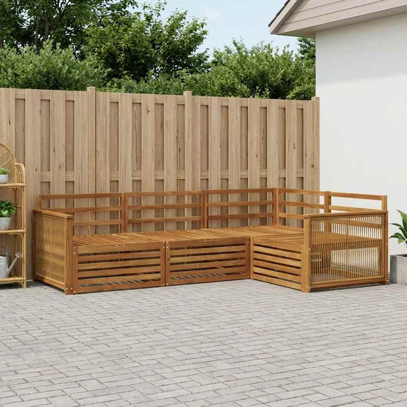 Set de canapele de exterior 4 buc. natural Lemn Solid de Acacia
