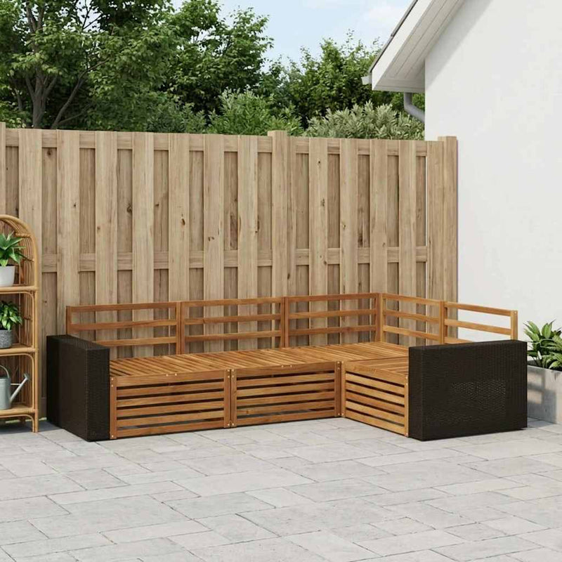 Set de canapele de exterior 4 buc. natural Lemn Solid de Acacia