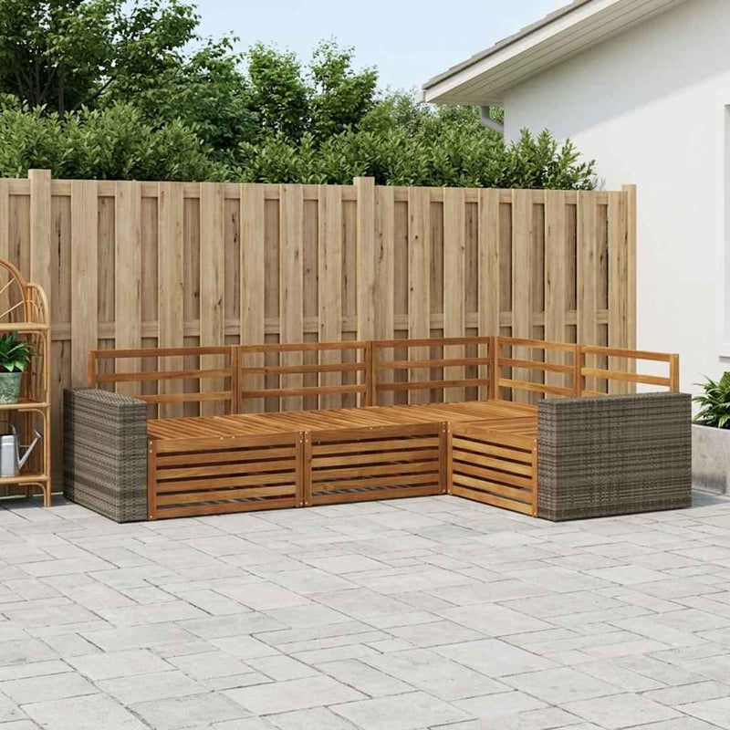 Set de canapele de exterior 4 buc. natural Lemn Solid de Acacia