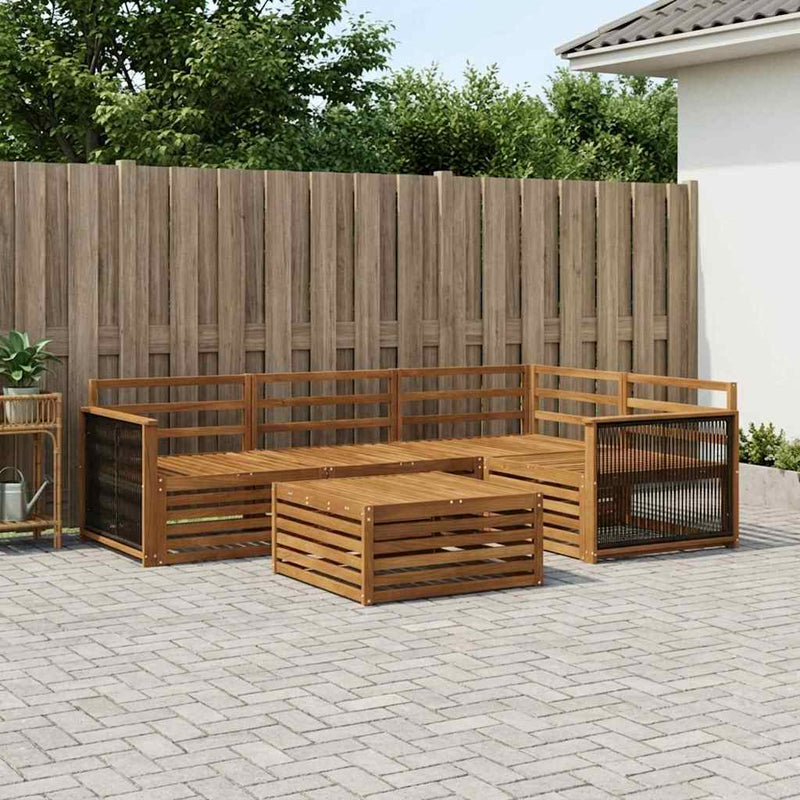 Set de canapele de exterior 5 buc. natural Lemn Solid de Acacia