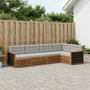 Set de canapele de exterior 5 buc. Natural și gri deschis