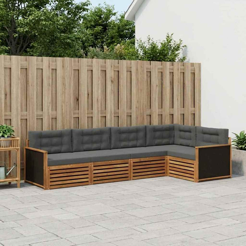 Set de canapele de exterior 5 buc. Natural și Antracit