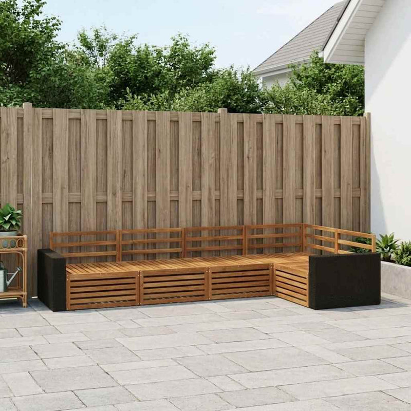 Set de canapele de exterior 5 buc. natural Lemn Solid de Acacia