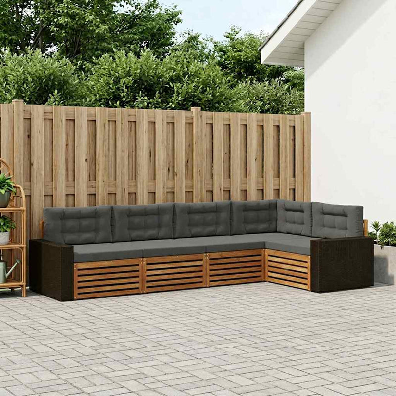 Set de canapele de exterior 5 buc. Natural și Antracit