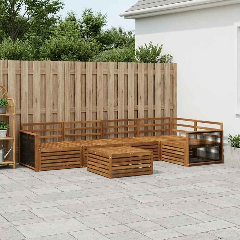 Set de canapele de exterior 6 buc. natural Lemn Solid de Acacia