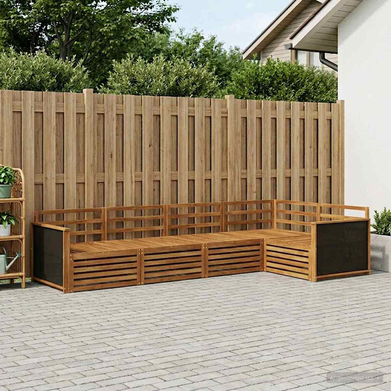 Set de canapele de exterior 6 buc. natural Lemn Solid de Acacia