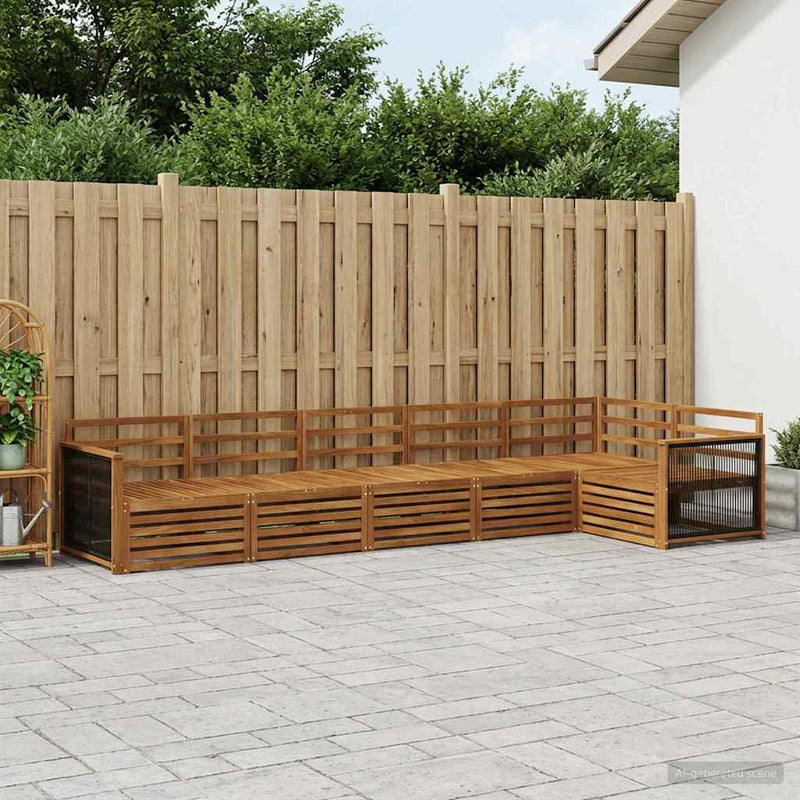 Set de canapele de exterior 6 buc. natural Lemn Solid de Acacia
