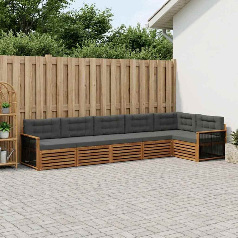 Set de canapele de exterior 6 buc. Natural și Antracit
