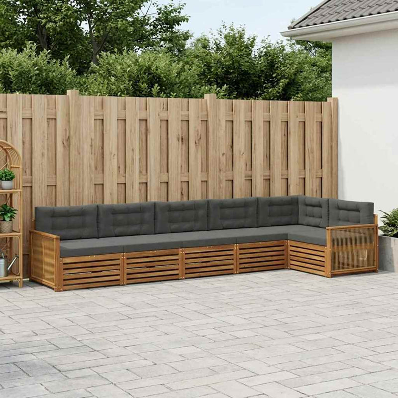 Set de canapele de exterior 6 buc. Natural și Antracit