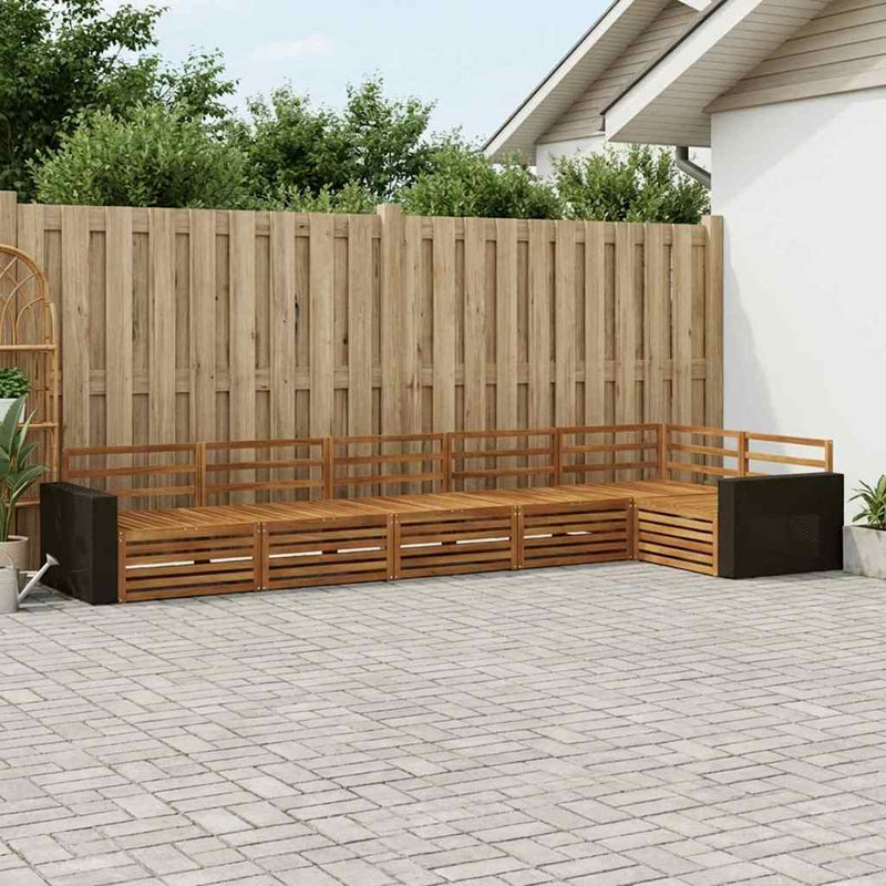 Set de canapele de exterior 6 buc. natural Lemn Solid de Acacia