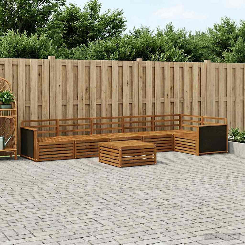 Set de canapele de exterior 7 buc. natural Lemn Solid de Acacia