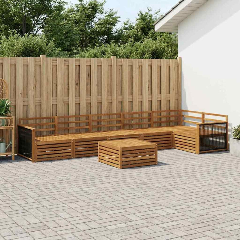 Set de canapele de exterior 7 buc. natural Lemn Solid de Acacia