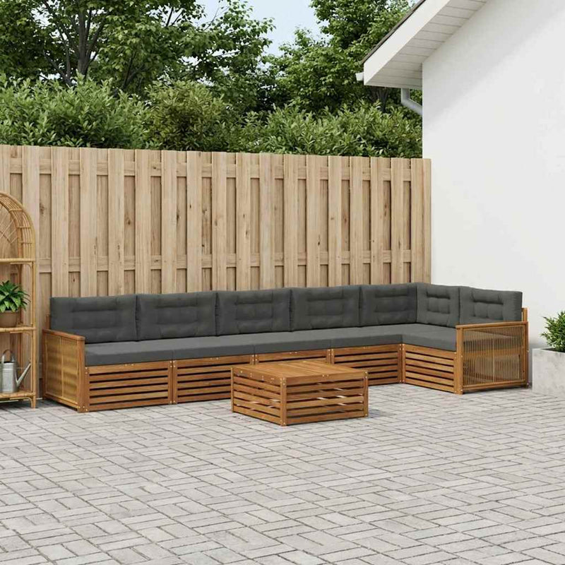 Set de canapele de exterior 7 buc. Natural și Antracit