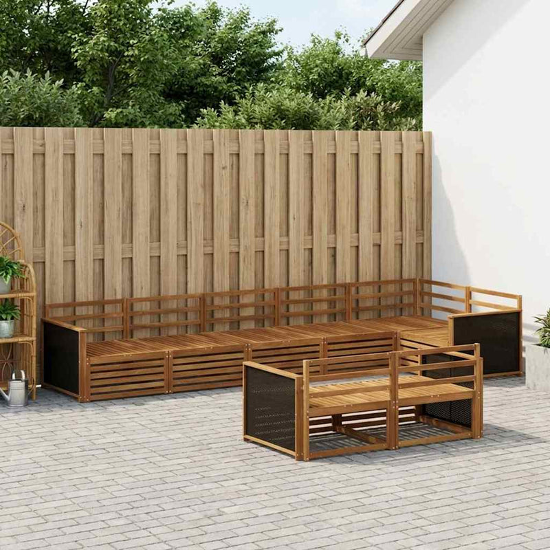 Set de canapele de exterior 8 buc. natural