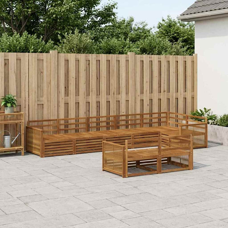 Set de canapele de exterior 8 buc. natural