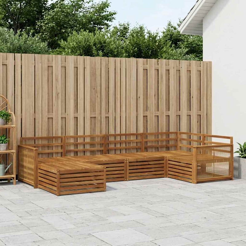 Set de canapele de exterior 6 buc. natural