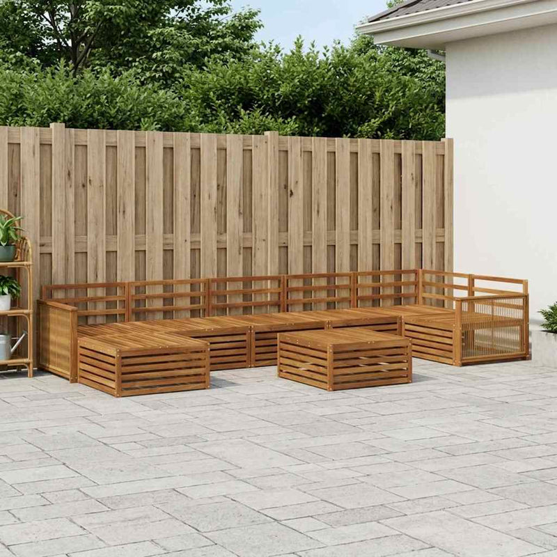 Set de canapele de exterior 8 buc. natural