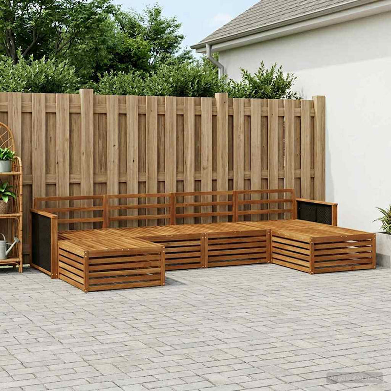 Set de canapele de exterior 6 buc. Lemn Solid de Acacia