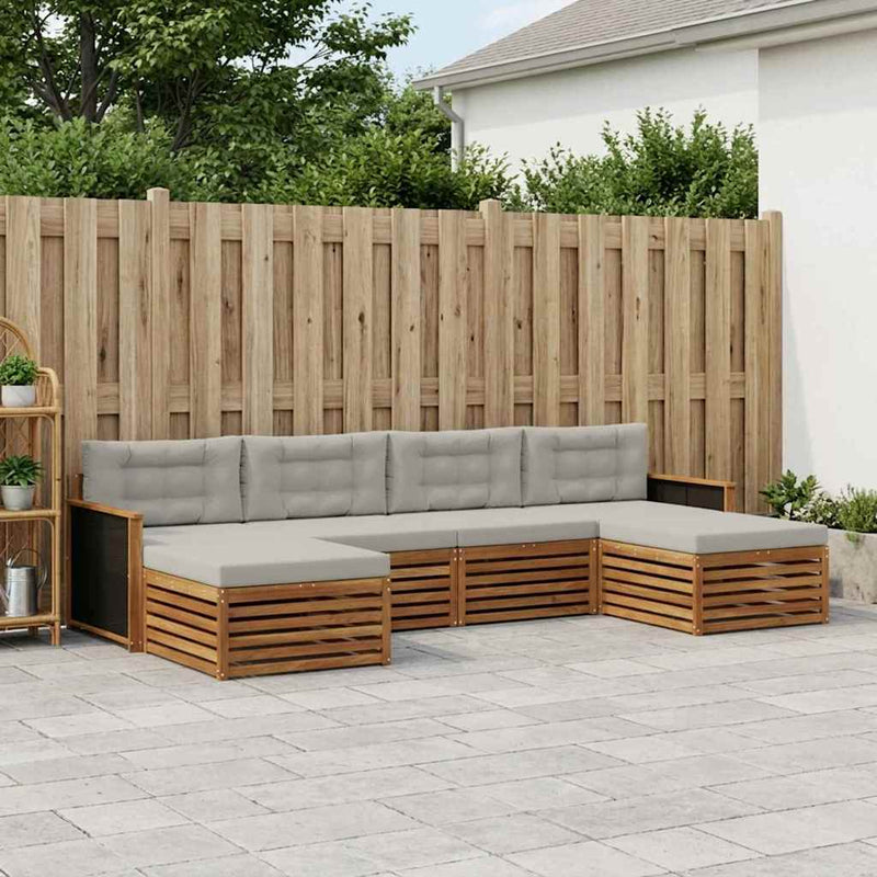 Set de canapele de exterior 6 buc. Lemn Solid de Acacia