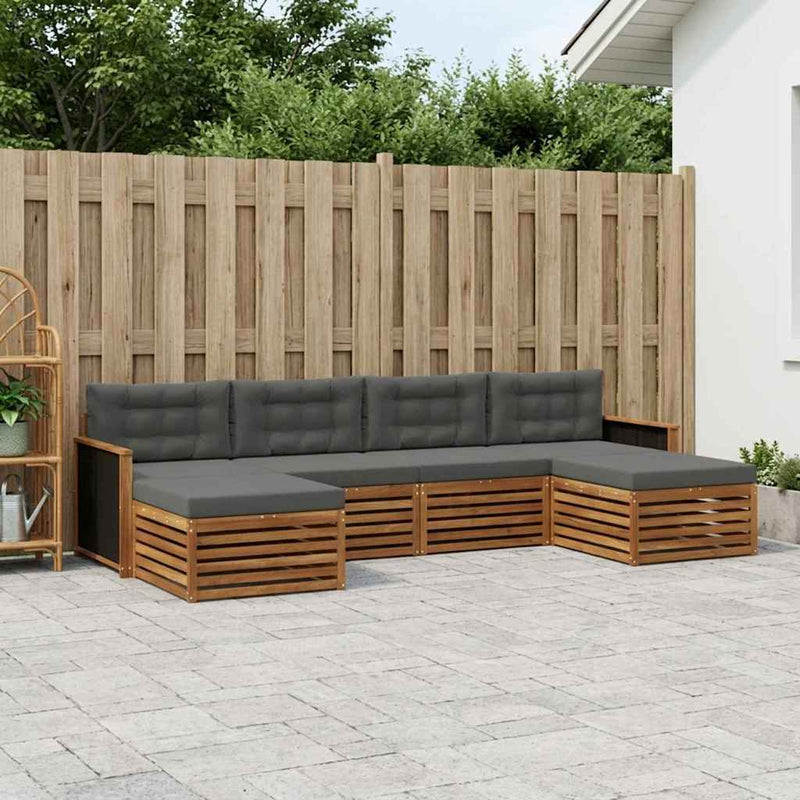 Set de canapele de exterior 6 buc. Lemn Solid de Acacia