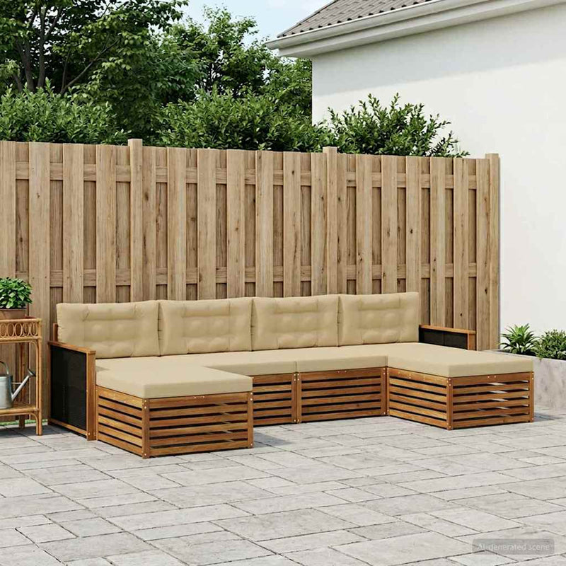 Set de canapele de exterior 6 buc. Lemn Solid de Acacia