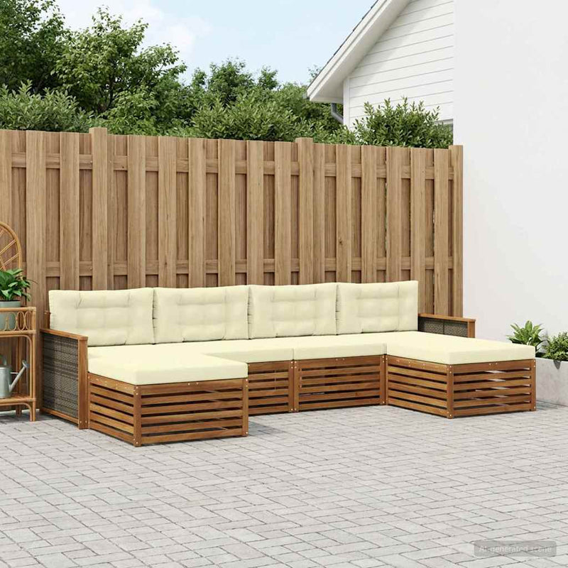 Set de canapele de exterior 6 buc. Lemn Solid de Acacia