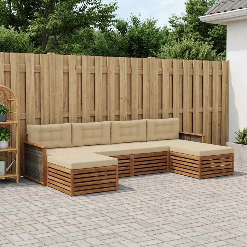 Set de canapele de exterior 6 buc. Lemn Solid de Acacia