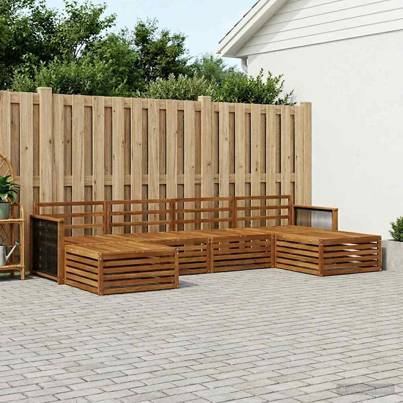 Set de canapele de exterior 6 buc. Lemn Solid de Acacia